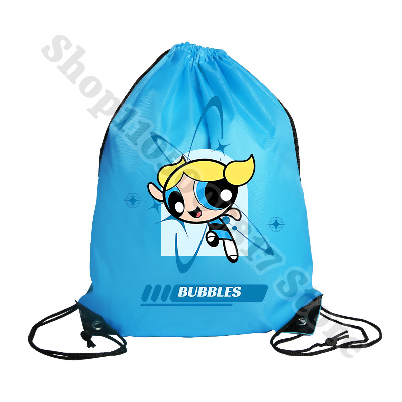 Drawstring Gym Bag - Kawaii The Powerpuffs Girls Cartoon Drawstring
