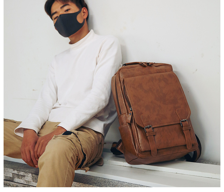 Business Backpack Brief - New Arrival PU Leather Backpack with