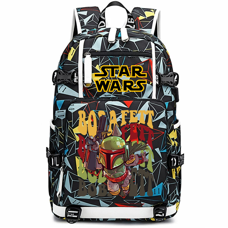 School Backpack Teen - Star Wars Boba Fett Print Student