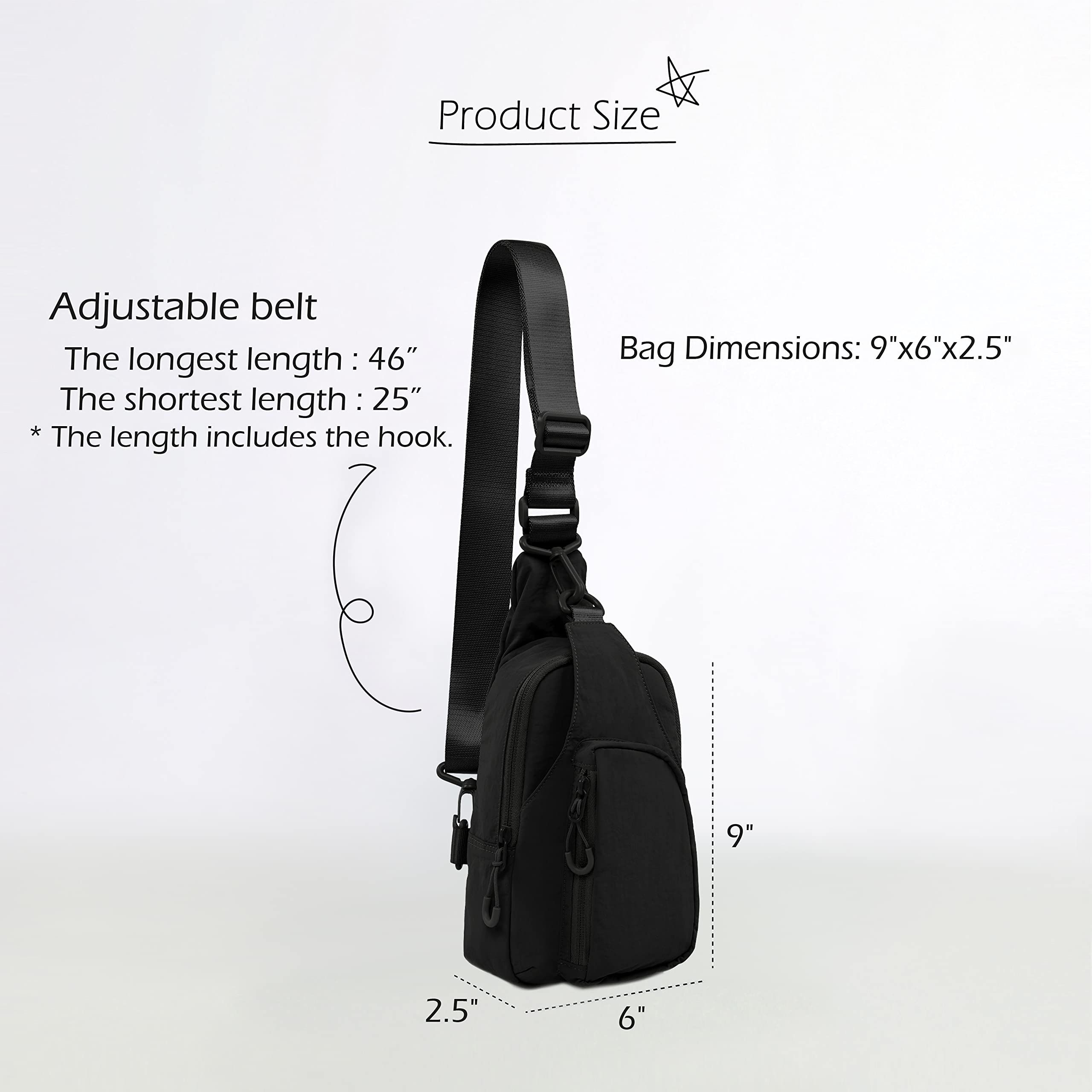 Small Sling Bag with Adjustabl - Sling Backpack Shoulder のレビューと価格