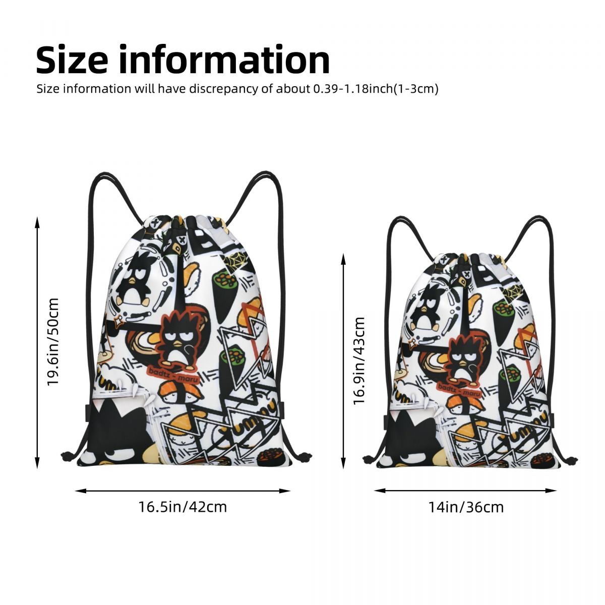 Cute Cartoon Penguin Bad Badtz - Drawstring Gym Bag のレビューと価格