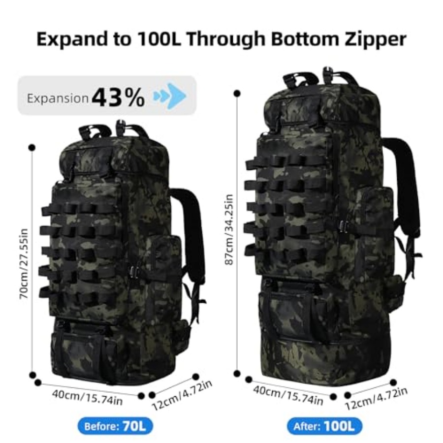 70L/100L Camping Hiking Backpa - Hiking Backpack Waterproof のレビューと価格