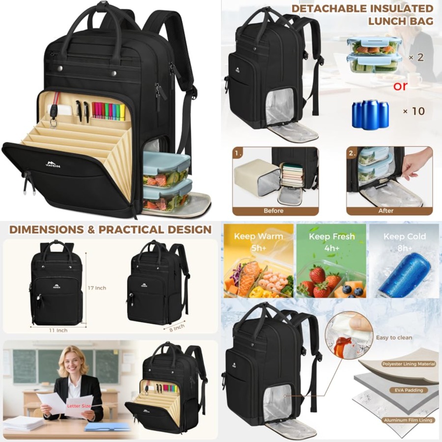 Teacher Backpack with Lunch Co - Laptop Backpack 15.6 のレビューと価格