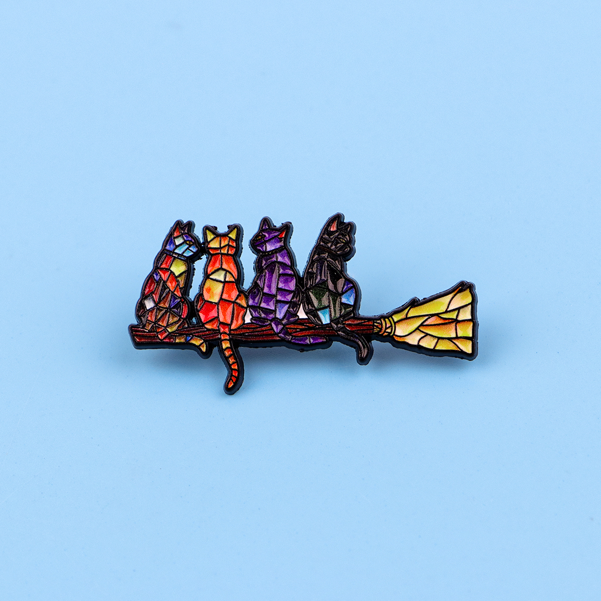 Colorful Cat Enamel Pin Witch  - Fashion Backpack Women のレビューと価格