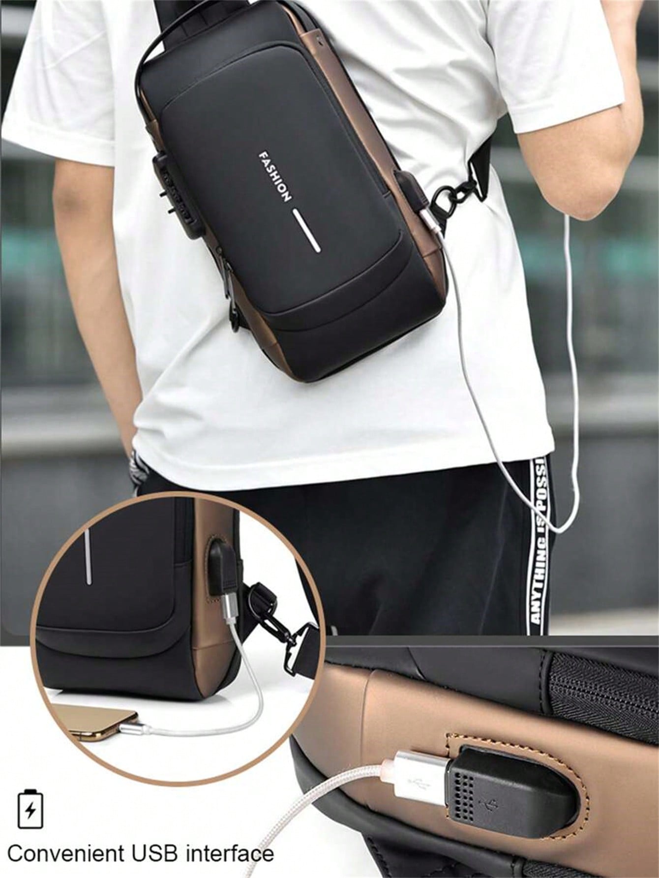 Men's Bags Shoulder Messenger  - Sling Backpack Shoulder のレビューと価格