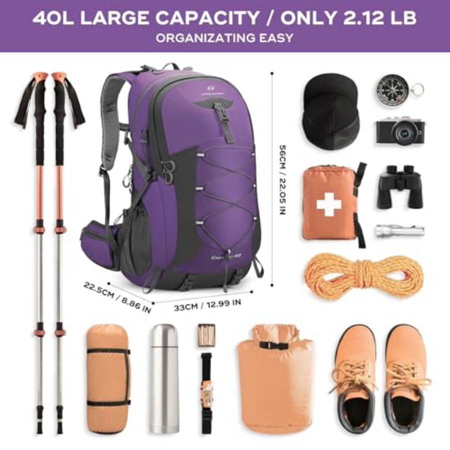 Hiking Backpack, Camping Backp - Hiking Backpack Waterproof のレビューと価格