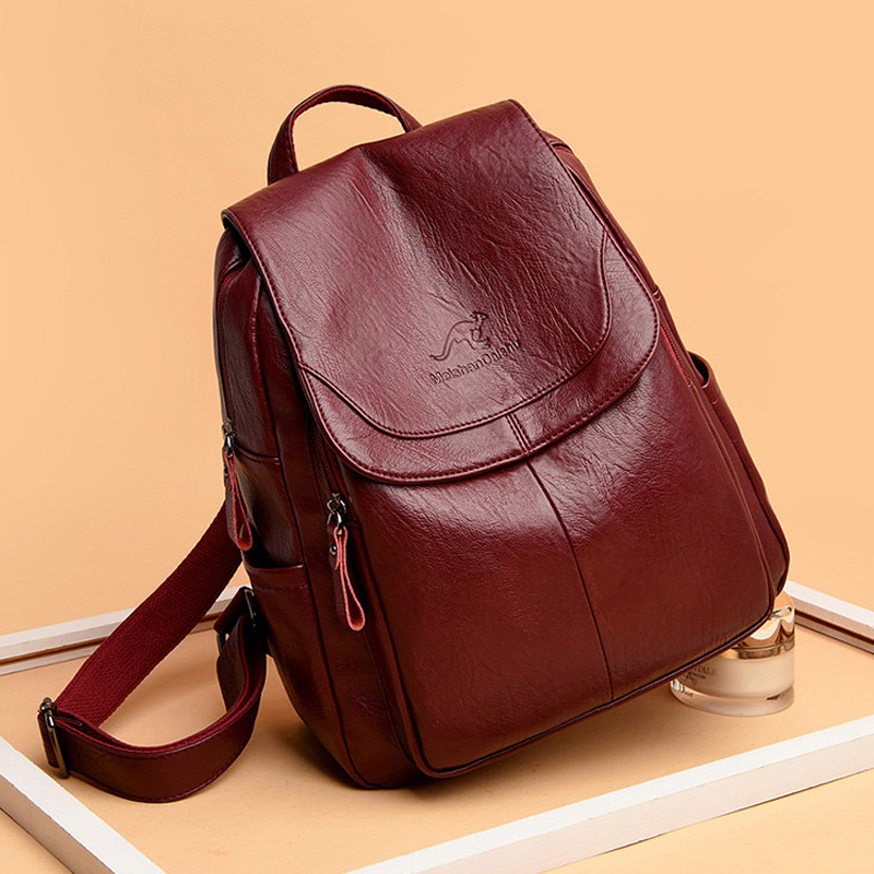 9 Color Women Soft Leather Bac - Leather Backpack Vintage のレビューと価格