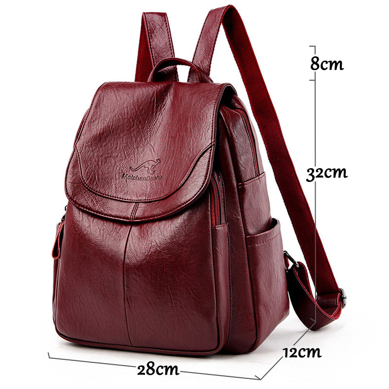 9 Color Women Soft Leather Bac - Leather Backpack Vintage のレビューと価格