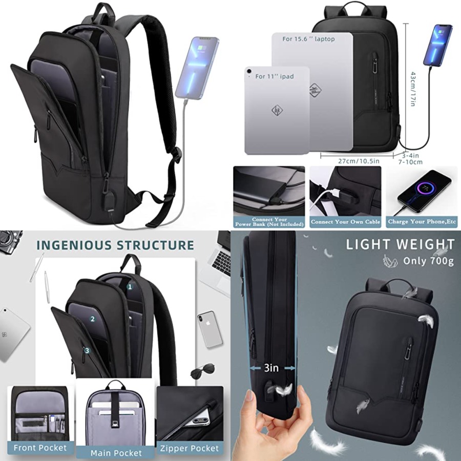 Backpack for Men Business Slim - Travel Backpack Anti Theft のレビューと価格