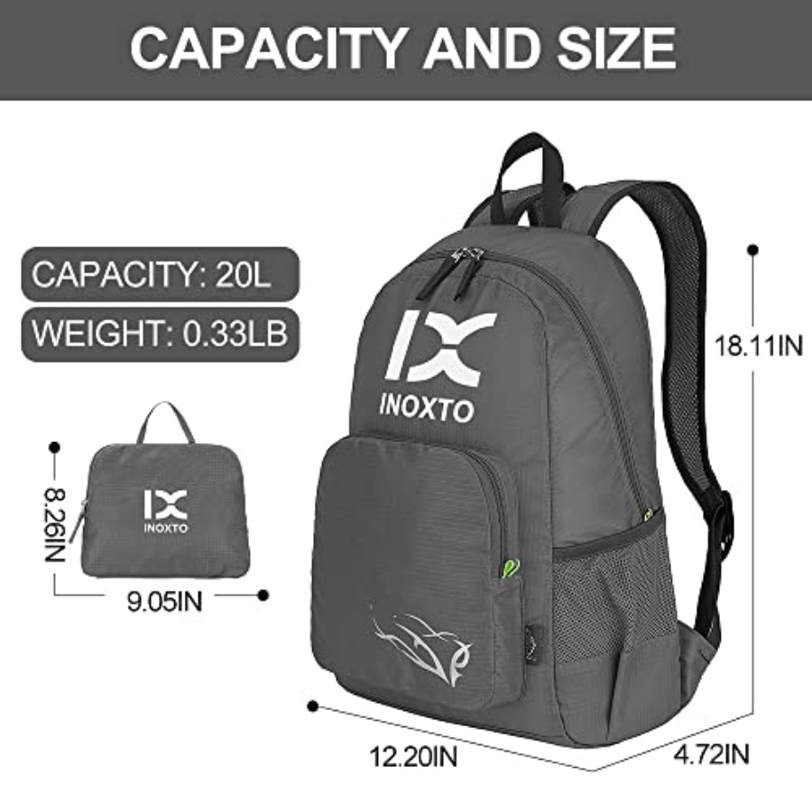INOXTO 20L Lightweight Hiking  - Foldable Backpack Small のレビューと価格