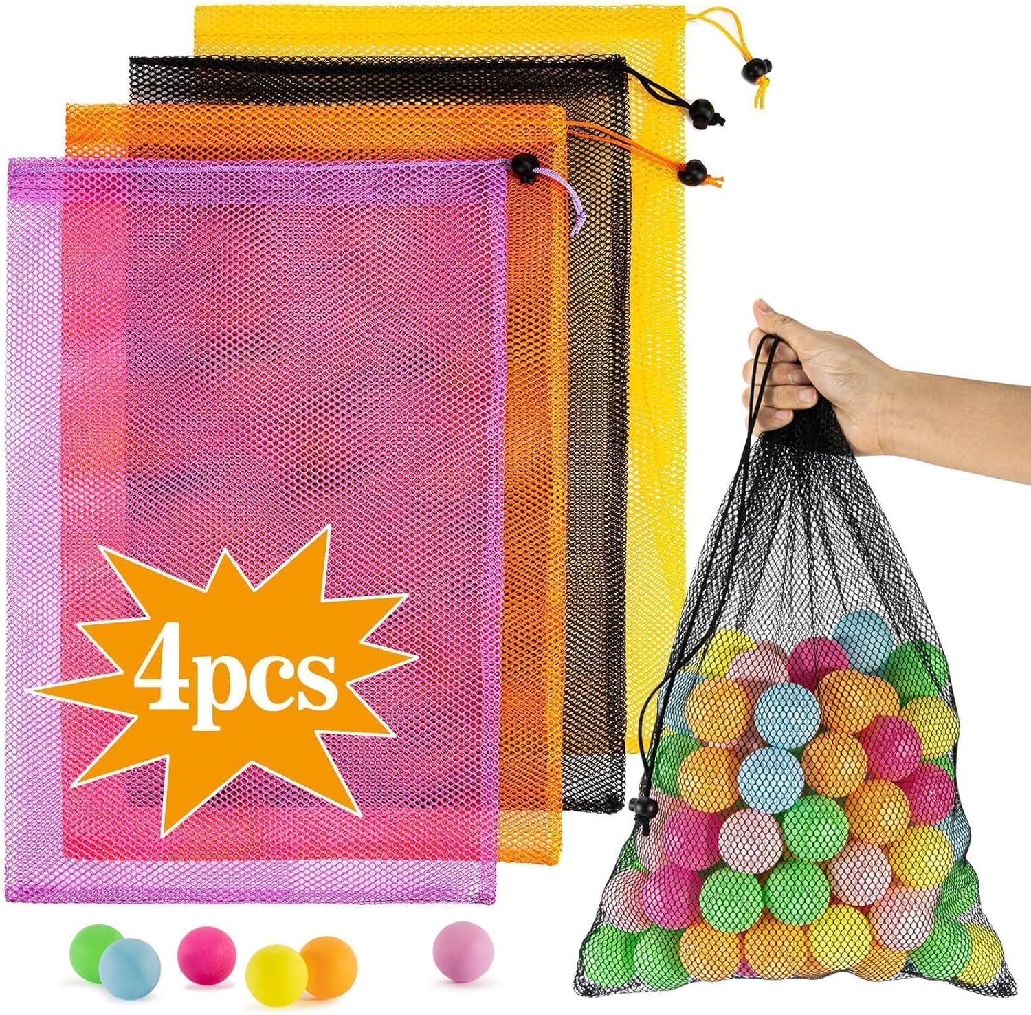 4PCS Mesh Drawstring Bags 18x1 - Drawstring Gym Bag のレビューと価格