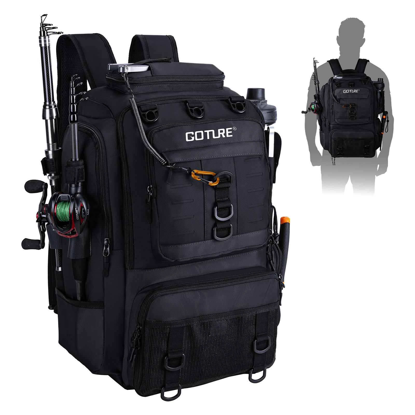Goture Fishing Bag with Rod Ho - Backpack Insert Organizer のレビューと価格