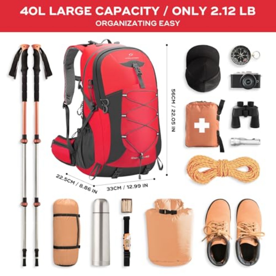 Hiking Backpack, Camping Backp - Hiking Backpack Waterproof のレビューと価格