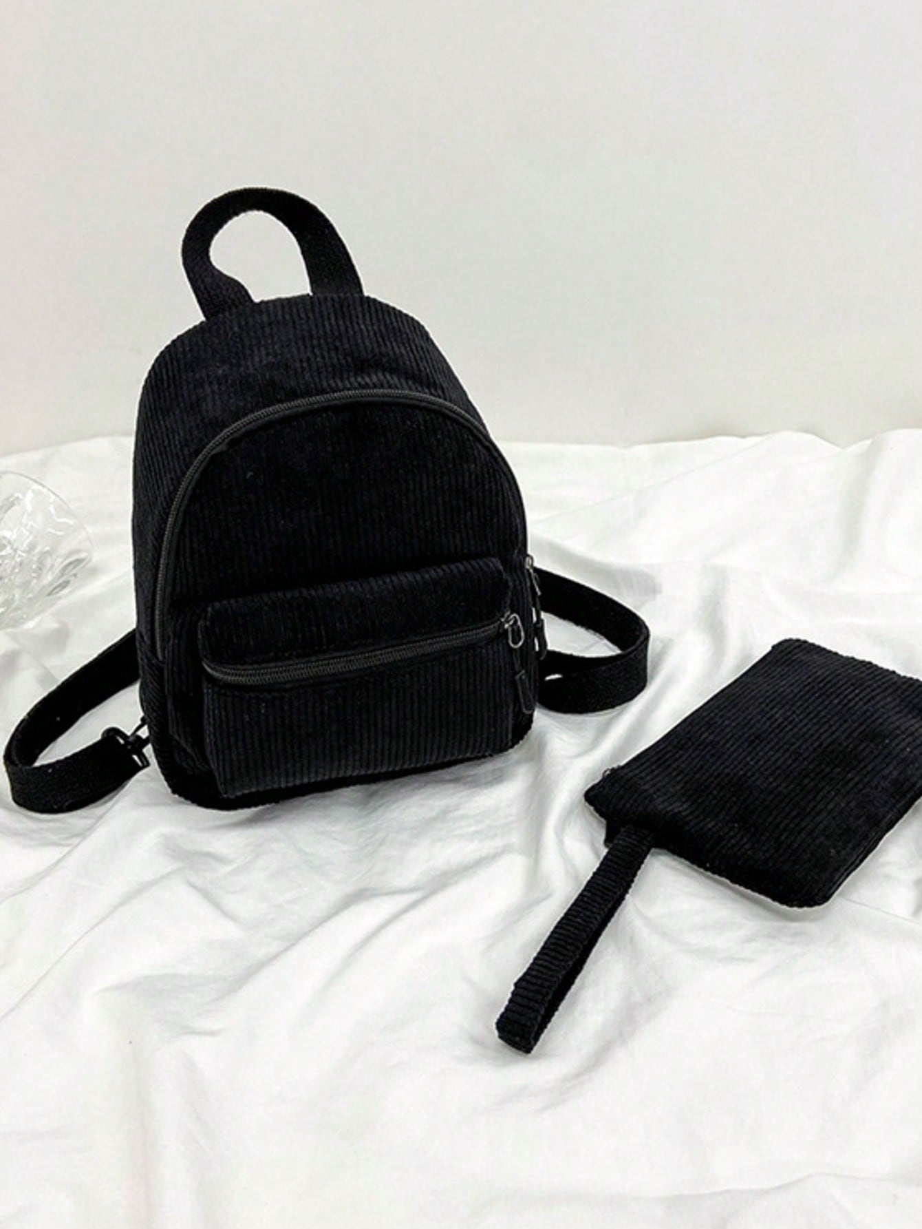 Solid Color Corduroy Fabric Fa - Fashion Backpack Women のレビューと価格