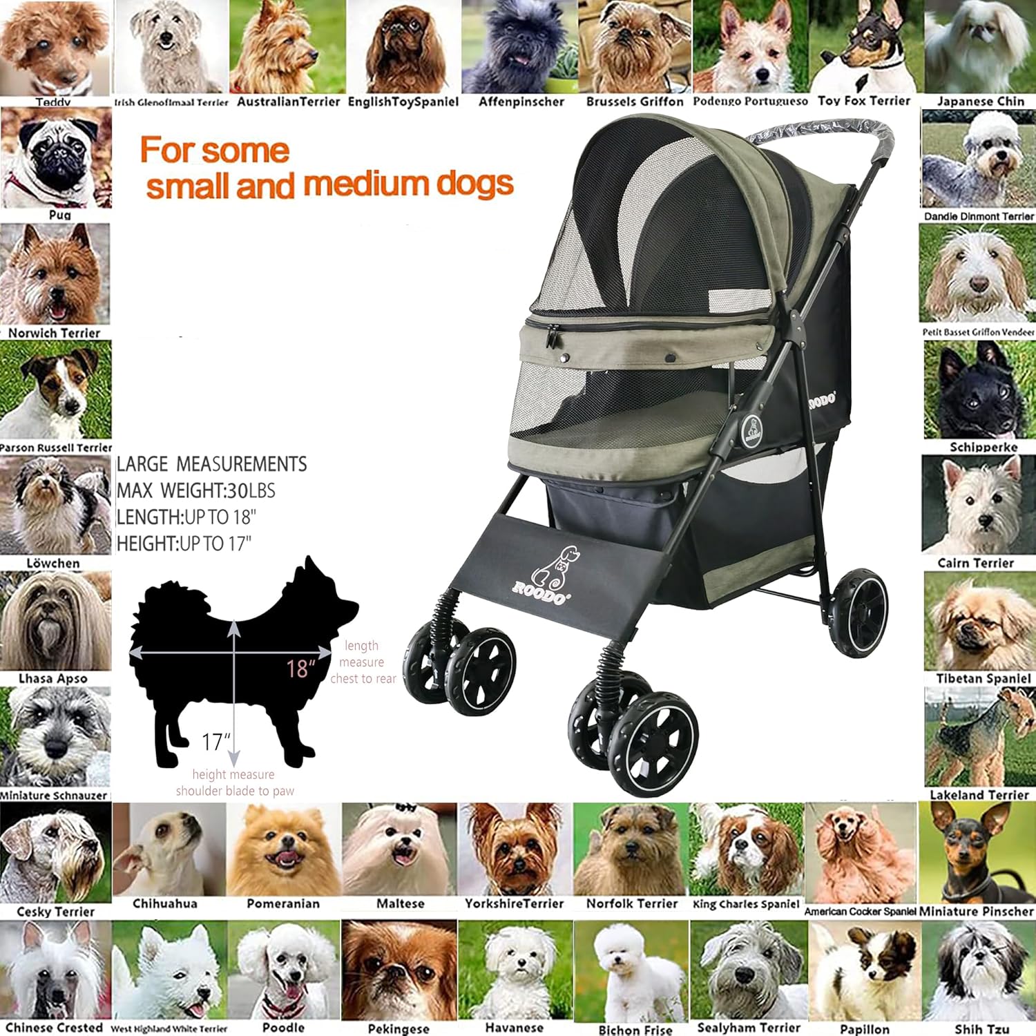 4 Wheel Dog Cat Pet Stroller,  - Foldable Backpack Small のレビューと価格