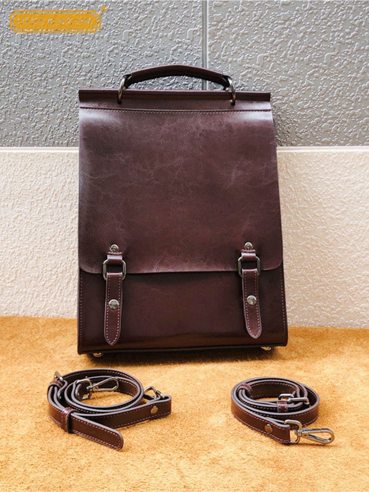British Style Vintage Cow Spli - Leather Backpack Vintage のレビューと価格
