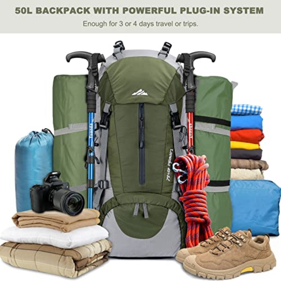 Loowoko 50L Hiking Backpack, W - Hiking Backpack Waterproof のレビューと価格