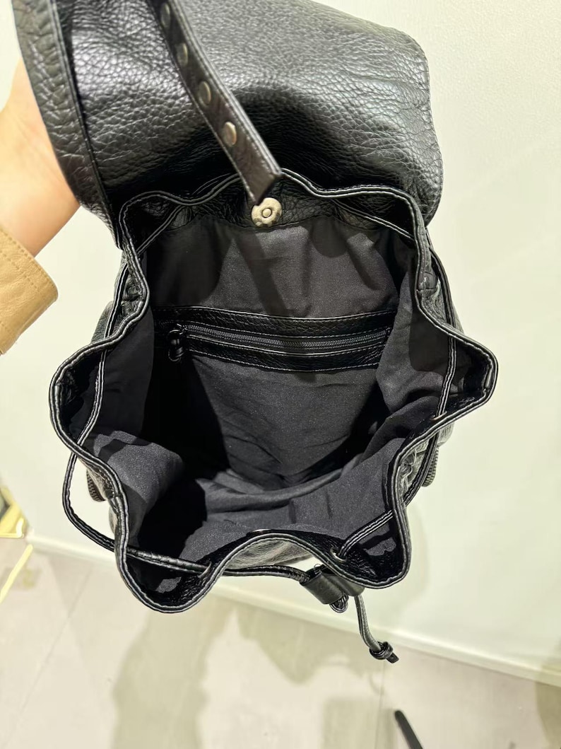 Gothic Punk PU Leather Shoulde - Leather Backpack Vintage のレビューと価格