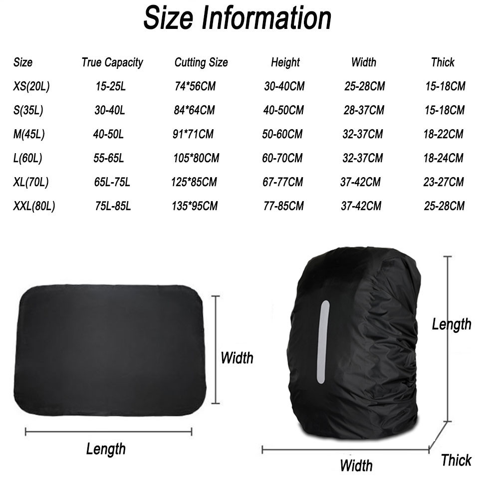 KoKossi 1Pcs 25-80L Backpack R - Rain Cover Backpack のレビューと価格