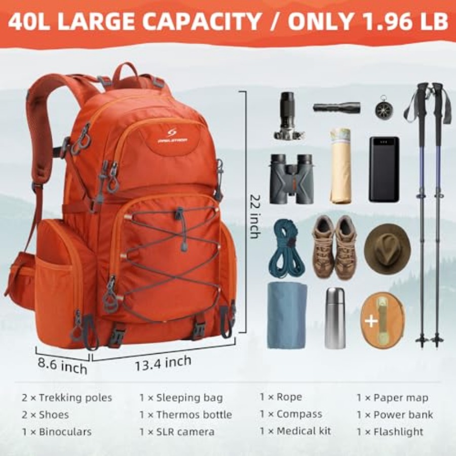 Hiking Backpack, 40L Waterproo - Hiking Backpack Waterproof のレビューと価格