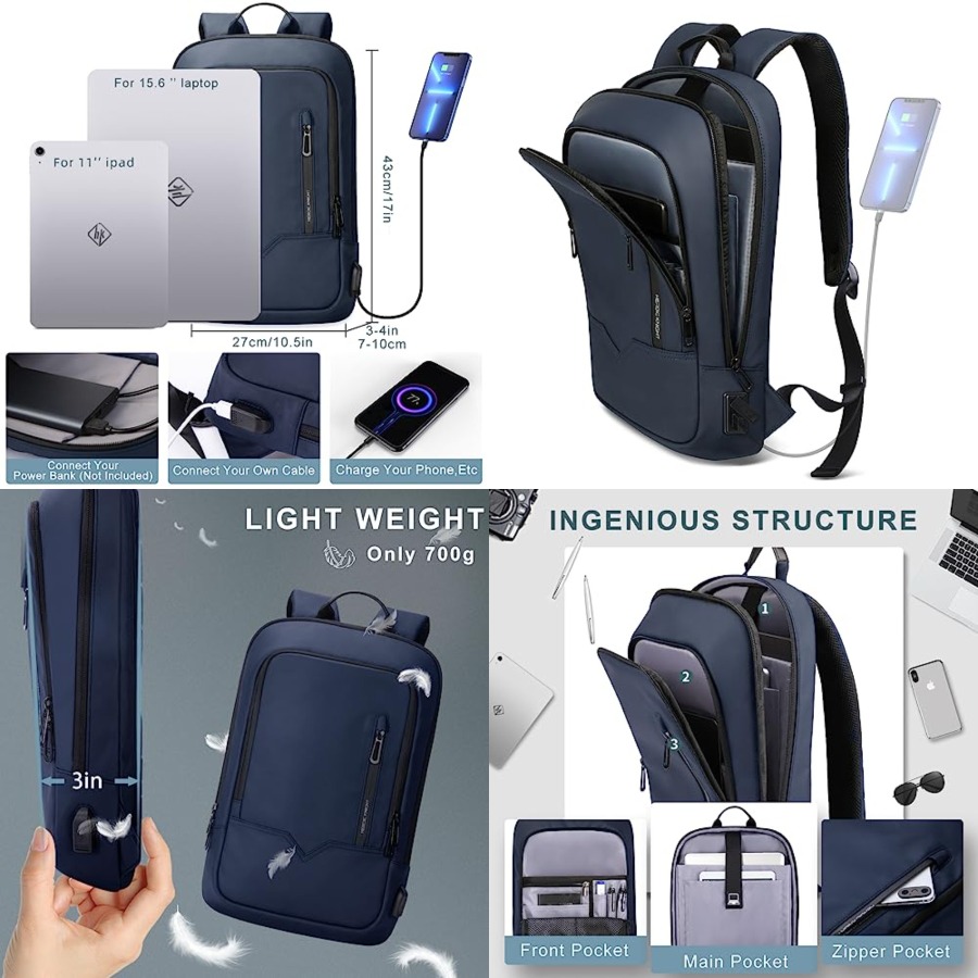 Backpack for Men Business Slim - Travel Backpack Anti Theft のレビューと価格