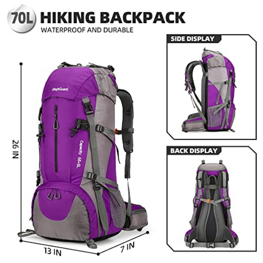 70L Hiking Backpack with Rain  - Hiking Backpack Waterproof のレビューと価格