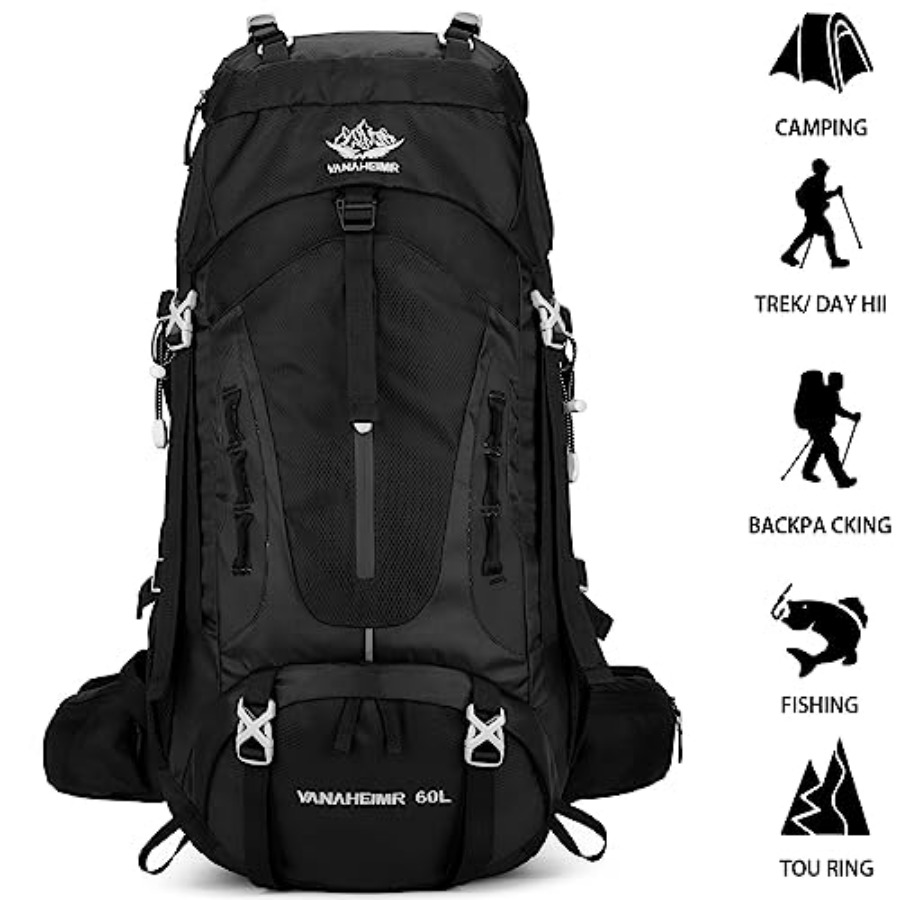 50L Hiking Backpack Men Campin - Rain Cover Backpack のレビューと価格