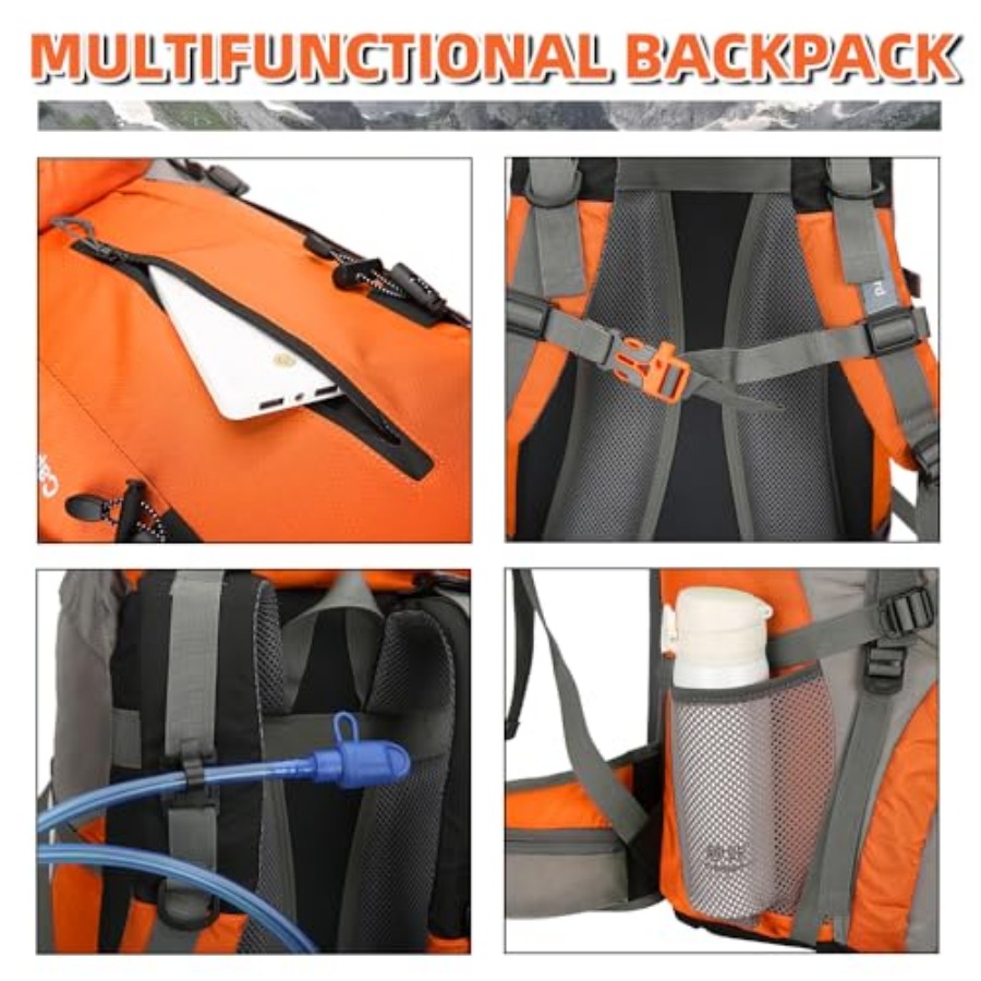 70L Hiking Backpack with Rain  - Hiking Backpack Waterproof のレビューと価格