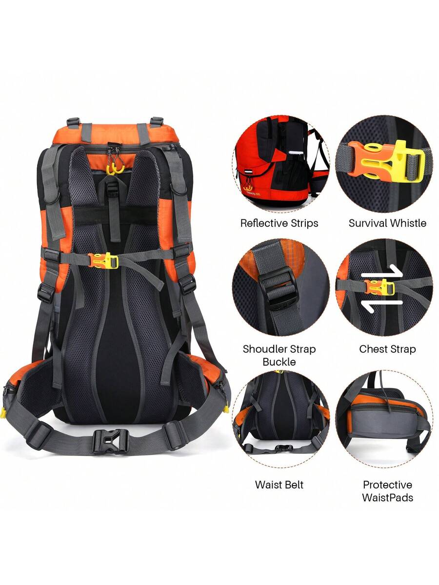 60L Waterproof Oxford Backpack - Hiking Backpack Waterproof のレビューと価格