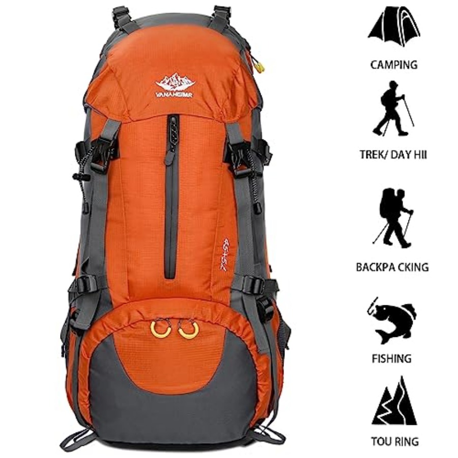 50L Hiking Backpack Men Campin - Rain Cover Backpack のレビューと価格