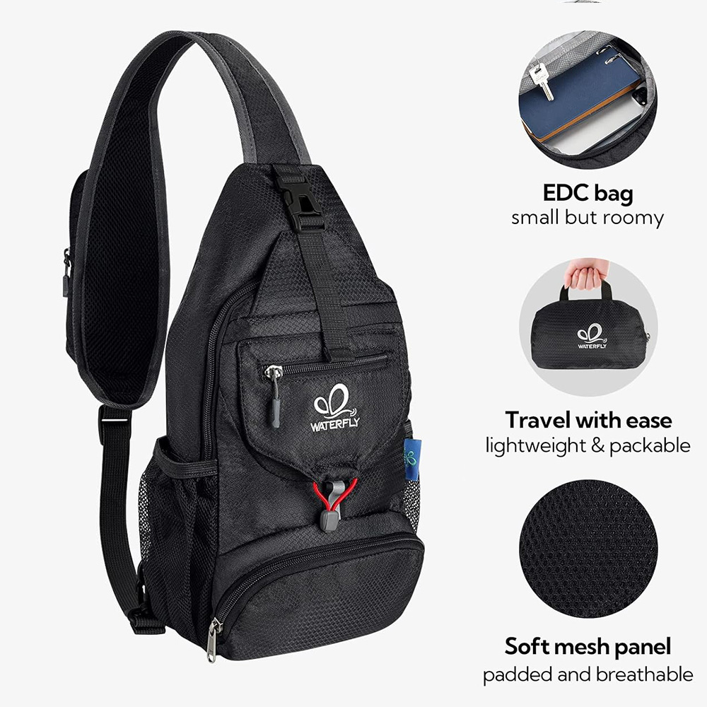 WATERFLY Chest Bag Shoulder Sm - Sling Backpack Shoulder のレビューと価格
