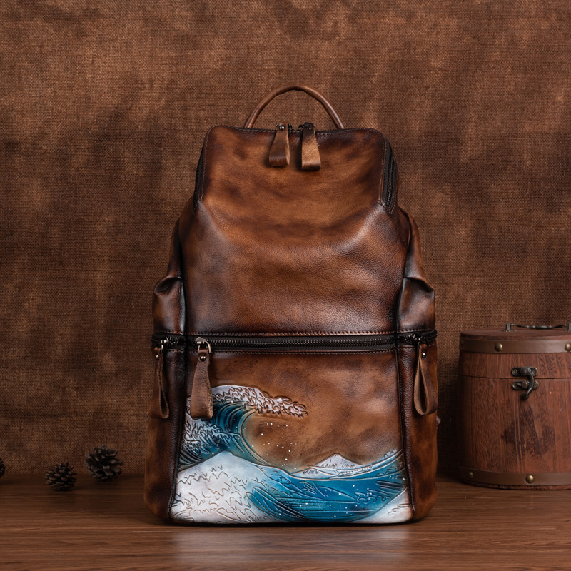 Genuine Real Soft Leather Wome - Leather Backpack Vintage のレビューと価格