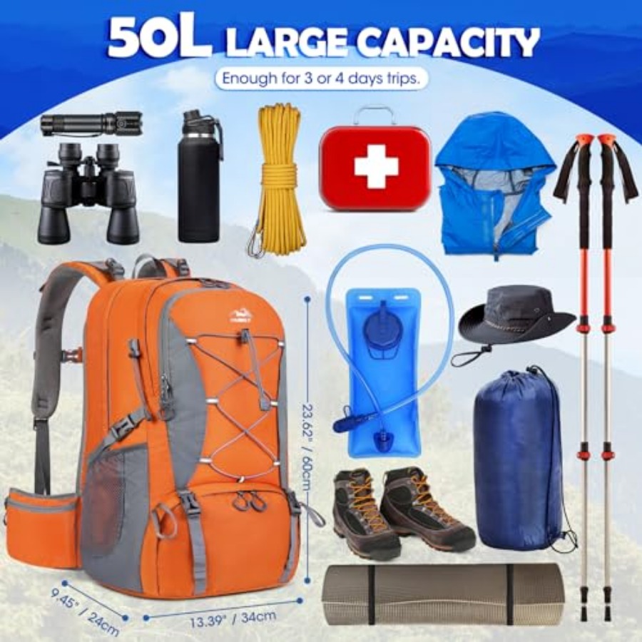 50L Hiking Backpack Waterproof - Hiking Backpack Waterproof のレビューと価格