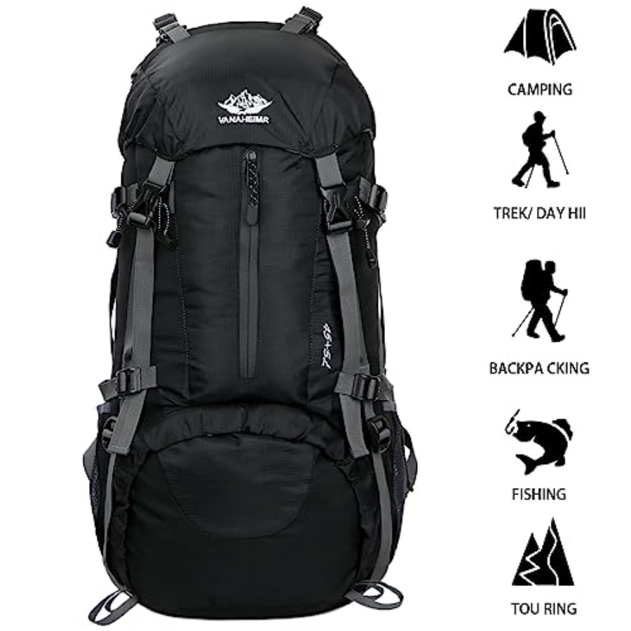 50L Hiking Backpack Men Campin - Rain Cover Backpack のレビューと価格
